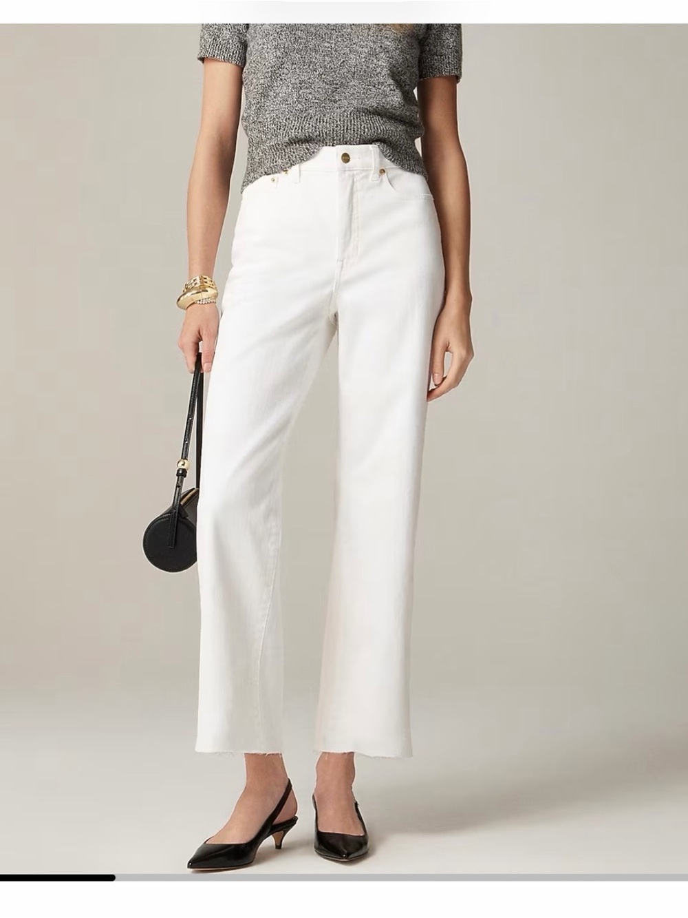 J. Crew White Wide-Leg Jeans